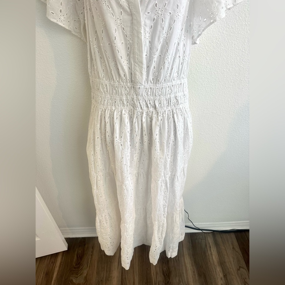 Anthropologie White Eyelet Maxi Dress - Picture 6 of 10